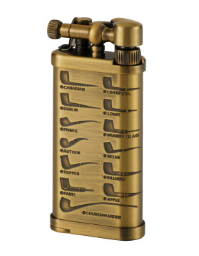 Зажигалка газовая IM CORONA Old Boy Antique Etched Pipes, IC 64-2415