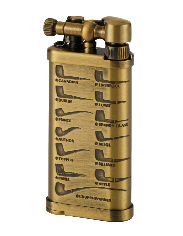 Зажигалка газовая IM CORONA Old Boy Antique Etched Pipes, IC 64-2415