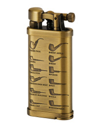 Зажигалка газовая IM CORONA Old Boy Antique Etched Pipes, IC 64-2415