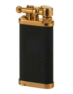 Зажигалка газовая IM CORONA Old Boy Gold plated Black matte E/T, IC 64-9211G