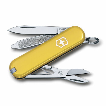 Нож Victorinox Classic желтый, 0.6223.8, 58 мм, 7 функций, желтый.