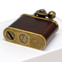 Зажигалка бензиновая Colibri One hand oil lighter brass barrel brown leather, CB 308-0055