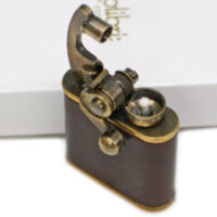 Зажигалка бензиновая Colibri One hand oil lighter brass barrel brown leather, CB 308-0055