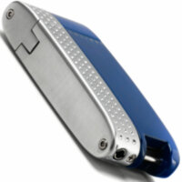 Зажигалка газовая Colibri Turbo Blue Lacquer & Satin Silver