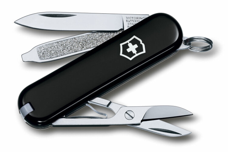 Нож Victorinox Classic черный, 0.6223.3, 58 мм, 7 функций, черный.