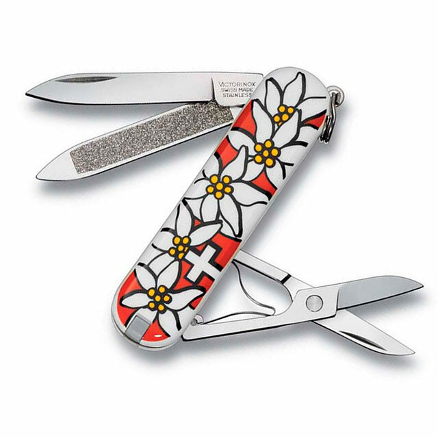 Нож Victorinox Classic Edelweiss, 0.6203.840, 58 мм, 7 функций, красный.