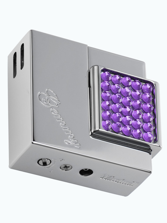 Зажигалка газовая Windmill GEMMY Crystal Chrome Polich/Crystal Lavender WM W07-1001