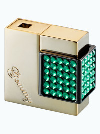Зажигалка газовая Windmill GEMMY Crystal Gold Polich/Crystal Emerald WM W07-1004