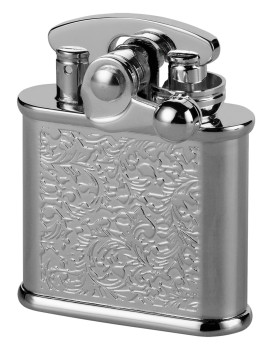 Зажигалка бензиновая Colibri One hand oil lighter silver arabesque, CB 308-0051