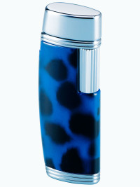 Зажигалка газовая Windmill MF-76 Oval Shape Flint Black Chrome Blue Marble Lacquer WM M76-0005