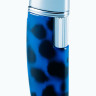 Зажигалка газовая Windmill MF-76 Oval Shape Flint Black Chrome Blue Marble Lacquer WM M76-0005