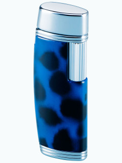 Зажигалка газовая Windmill MF-76 Oval Shape Flint Black Chrome Blue Marble Lacquer WM M76-0005