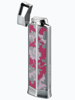 Зажигалка газовая Caran d'Ache CD 02 Rhodium Flower Pink CD02-2004