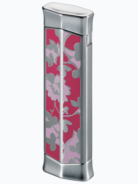 Зажигалка газовая Caran d'Ache CD 02 Rhodium Flower Pink CD02-2004