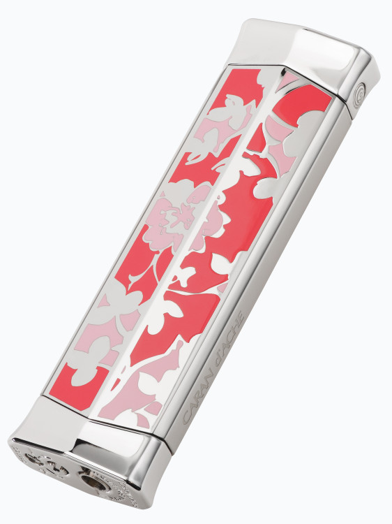 Зажигалка газовая Caran d'Ache CD 02 Rhodium Flower Pink CD02-2004