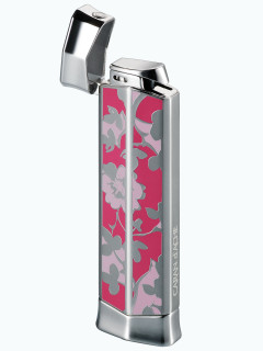 Зажигалка газовая Caran d'Ache CD 02 Rhodium Flower Pink CD02-2004