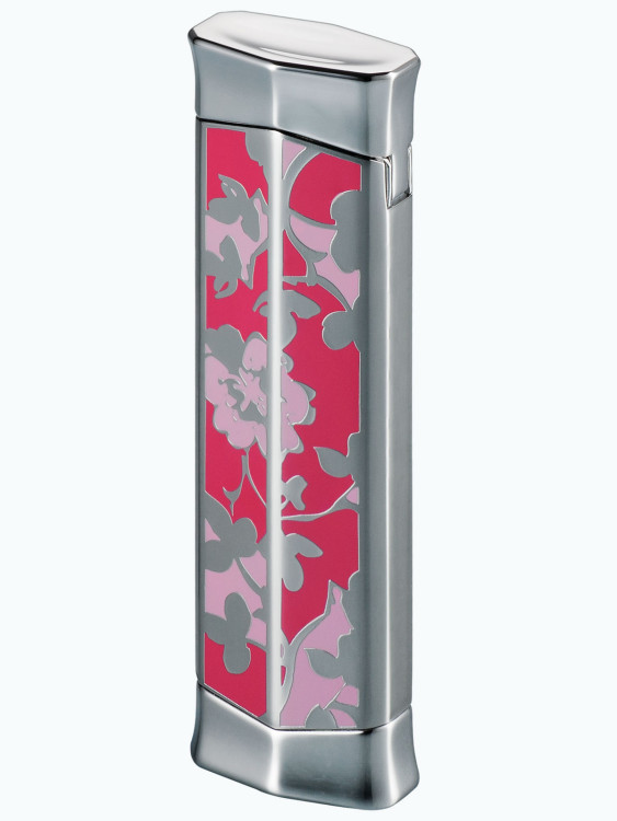 Зажигалка газовая Caran d'Ache CD 02 Rhodium Flower Pink CD02-2004