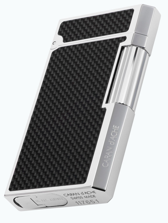 Зажигалка газовая Caran d'Ache Limited Carbon Fibre Silver CR 5836-426