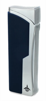 Зажигалка газовая Colibri Legacy Blue Rubber & Silver