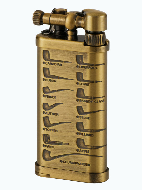 Зажигалка газовая IM CORONA Old Boy Antique Etched Pipes IC 64-2415