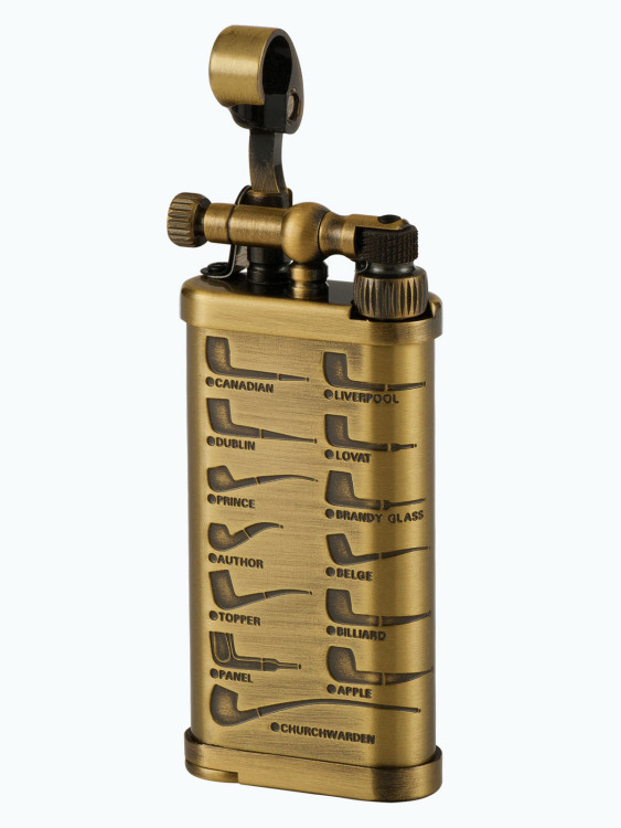 Зажигалка газовая IM CORONA Old Boy Antique Etched Pipes IC 64-2415