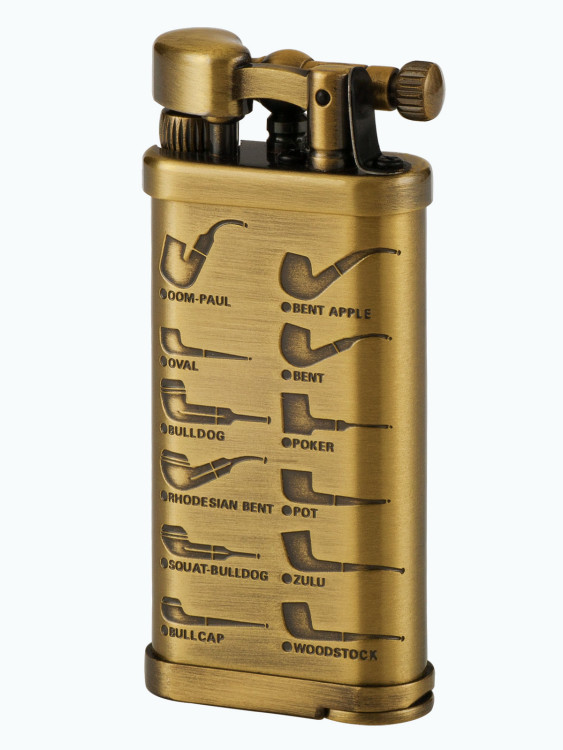 Зажигалка газовая IM CORONA Old Boy Antique Etched Pipes IC 64-2415
