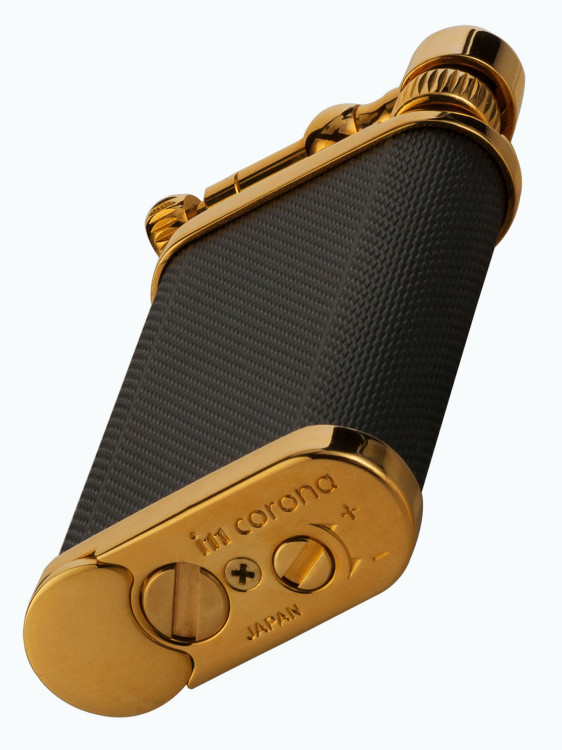 Зажигалка газовая IM CORONA Old Boy Bgold Plated Black Matte E/T IC 64-9211G