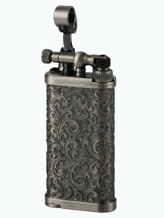 Зажигалка газовая IM CORONA Old Boy Antique Silver Arabesque Pattern IC 64-7525