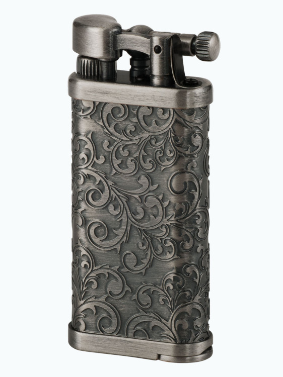 Зажигалка газовая IM CORONA Old Boy Antique Silver Arabesque Pattern IC 64-7525