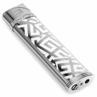 Зажигалка газовая Givenchy G28 Dia Silver Shiny & white 4G logo, GV G28-2010
