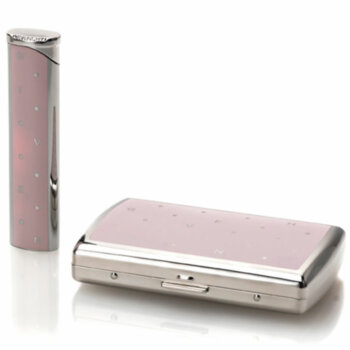Набор: зажигалка и портсигар Givenchy Подарочные наборы Polka Dots Pink, Dia Silver, GV GC3-0005/G3254