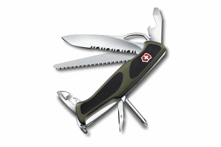 Нож Victorinox RangerGrip 178, 0.9663.MWC4, 130 мм, 12 функций, зеленый.