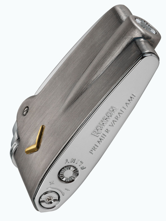 Зажигалка газовая Ronson Premier Varaflame Siver With V Mark RN RPV-3009
