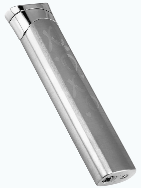 Зажигалка газовая Colibri Chloe Xo Etch Satin Silver & Polished Silver CB LTR-049005-E